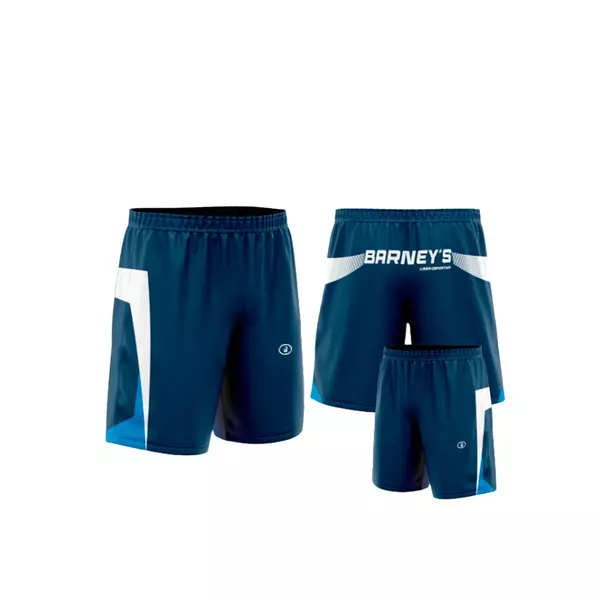 Pantaloneta Deportiva Azul Oscuro Y Blanco Con Malla Interior