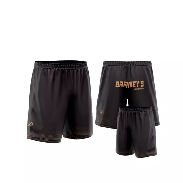 Pantaloneta Deportiva Negro Con Dorado